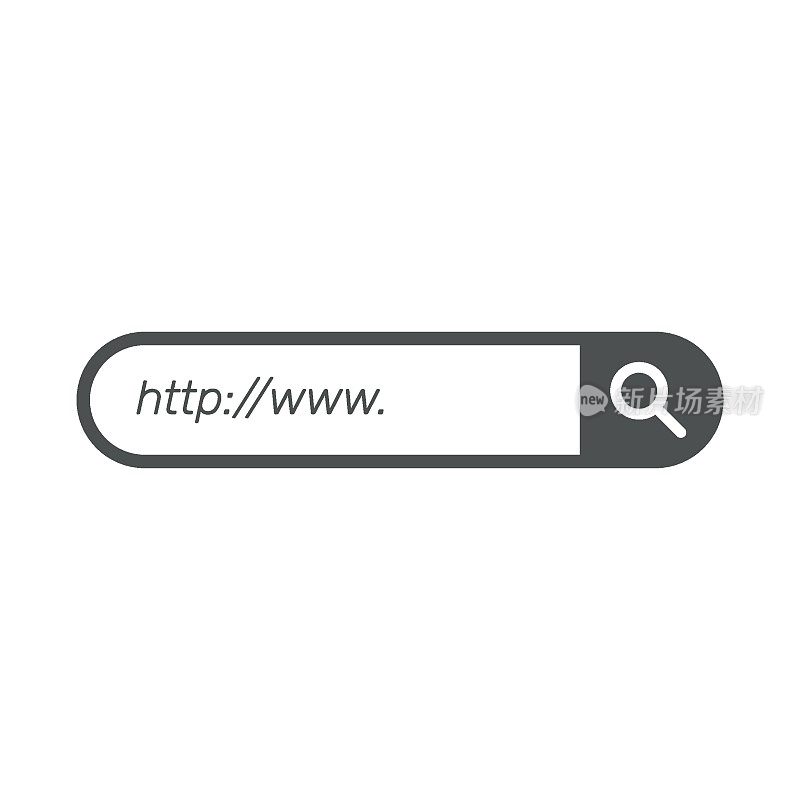 地址栏和导航栏图标。矢量插图。搜索业务概念www http象形图。